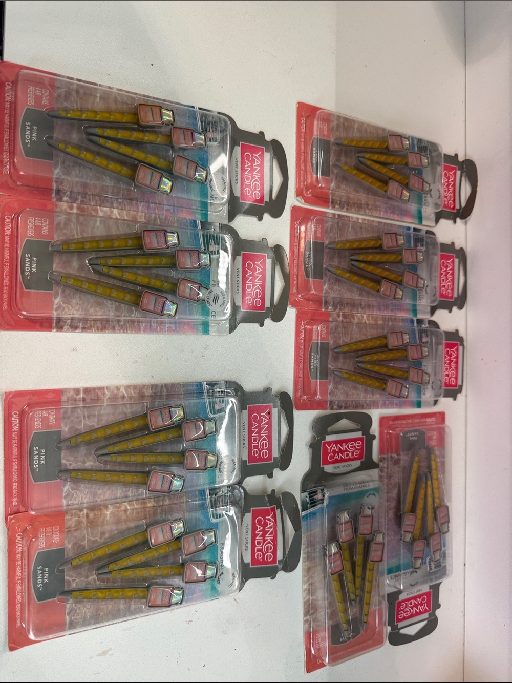 Set of 9 packs of Yankee Candle Pink & Yellow Scented Stick Air Fresheners Pack